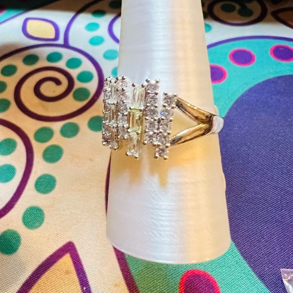 Bomb Party Ring RG72124 Daylight Symphony Lemon & Diamond CZ on Rhodium Plating - Picture 2 of 5